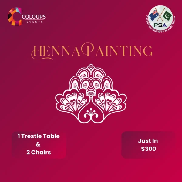 Henna Painting (1 Trestle Table & 2 Chairs)